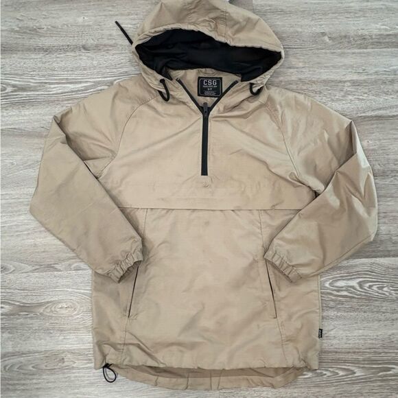 CSG Brown Lightweight Anorak Jacket sz S Windbreaker - Picture 1 of 8